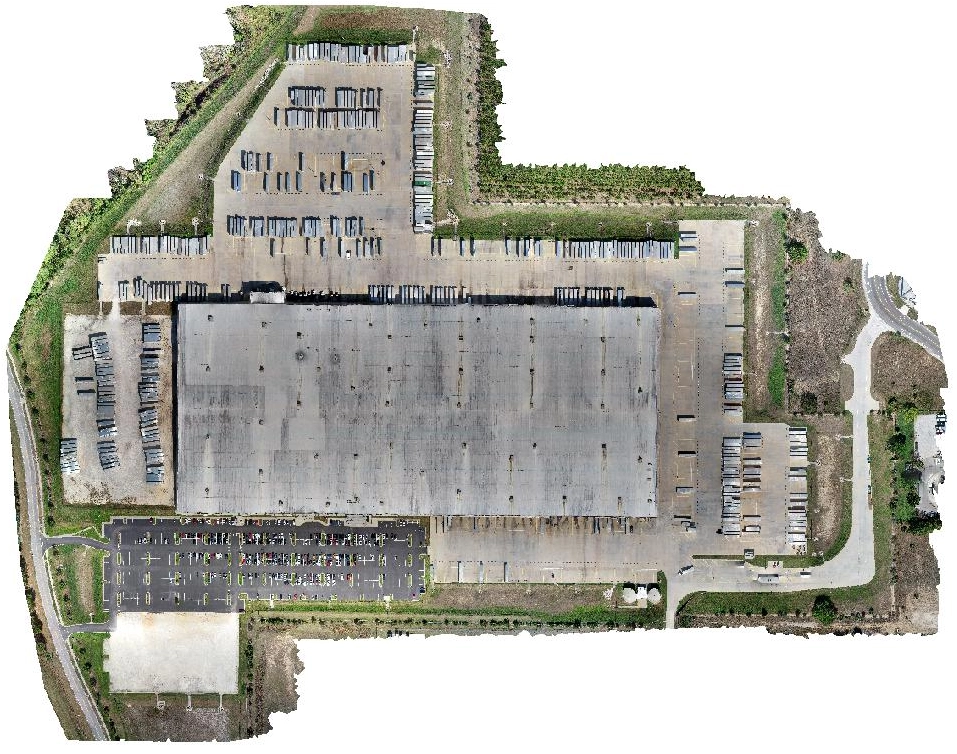 Detailed orthomosaic map showcasing high-resolution aerial imagery from drone photogrammetry