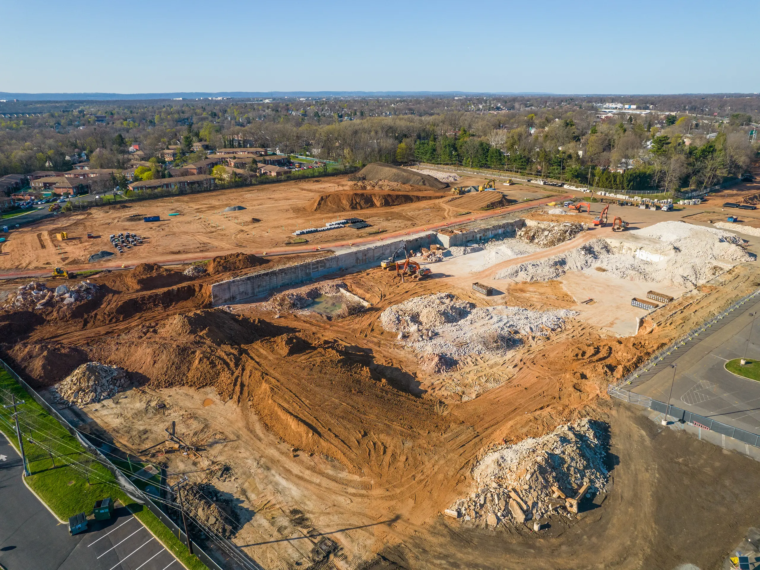 Aerial overview of a construction site in Orlando, Florida.