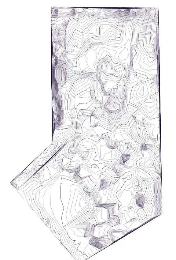Topographic contour map from aerial survey for construction layout in Orlando.